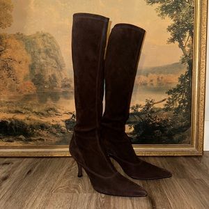 Like New Vintage Stuart Weitzman Brown Suede Knee High Boots